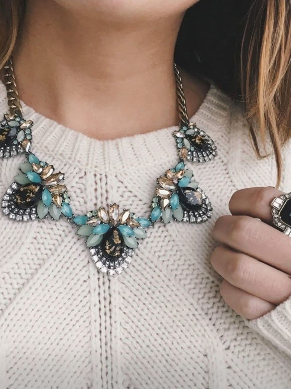Chloe & Isabel Trevi Statement Necklace & Convertible Earring Set Swarovski